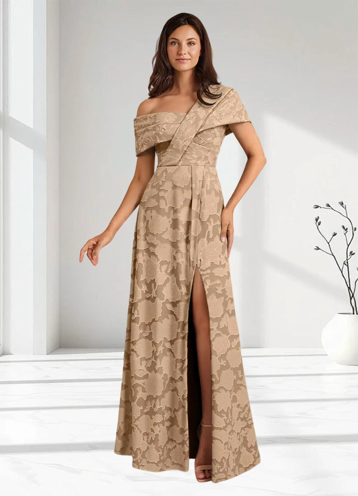 Augday Milton Milton A-Line Pleated Floral Burnout Dress