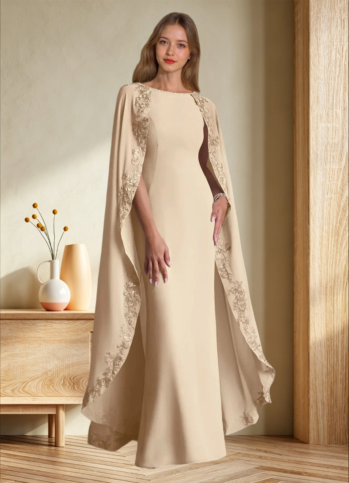 Augday Artemisia Sheath Lace Chiffon Dress