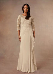 Augday Calanthe A-Line Scoop Chiffon Dress