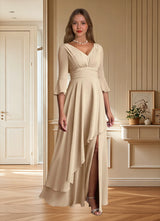 Augday Eire A-Line Pleated Chiffon Dress