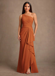 Augday Floy Sheath One Shoulder Chiffon Dress