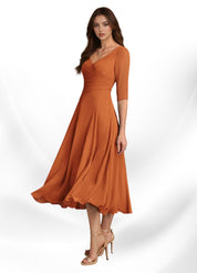 Augay Durant A-Line Pleated Chiffon Dress