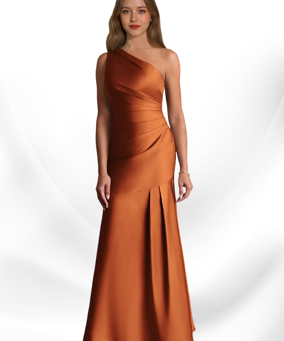 Augday Haifa Mermaid One Shoulder Stretch Satin Dress