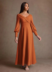 Augday Paterson A-Line Pleated Chiffon Dress