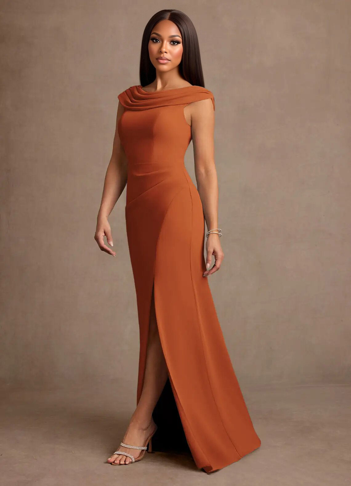 Augday Irvine A-Line Pleated Chiffon Dress
