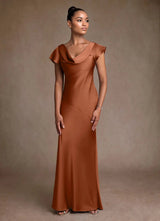 Augday Shelby Mother of the Bride Dresses Mermaid Pleated Stretch Satin Dress