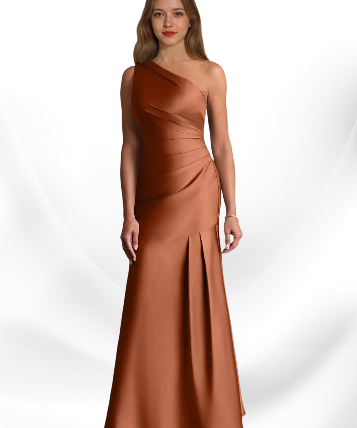 Augday Haifa Mermaid One Shoulder Stretch Satin Dress