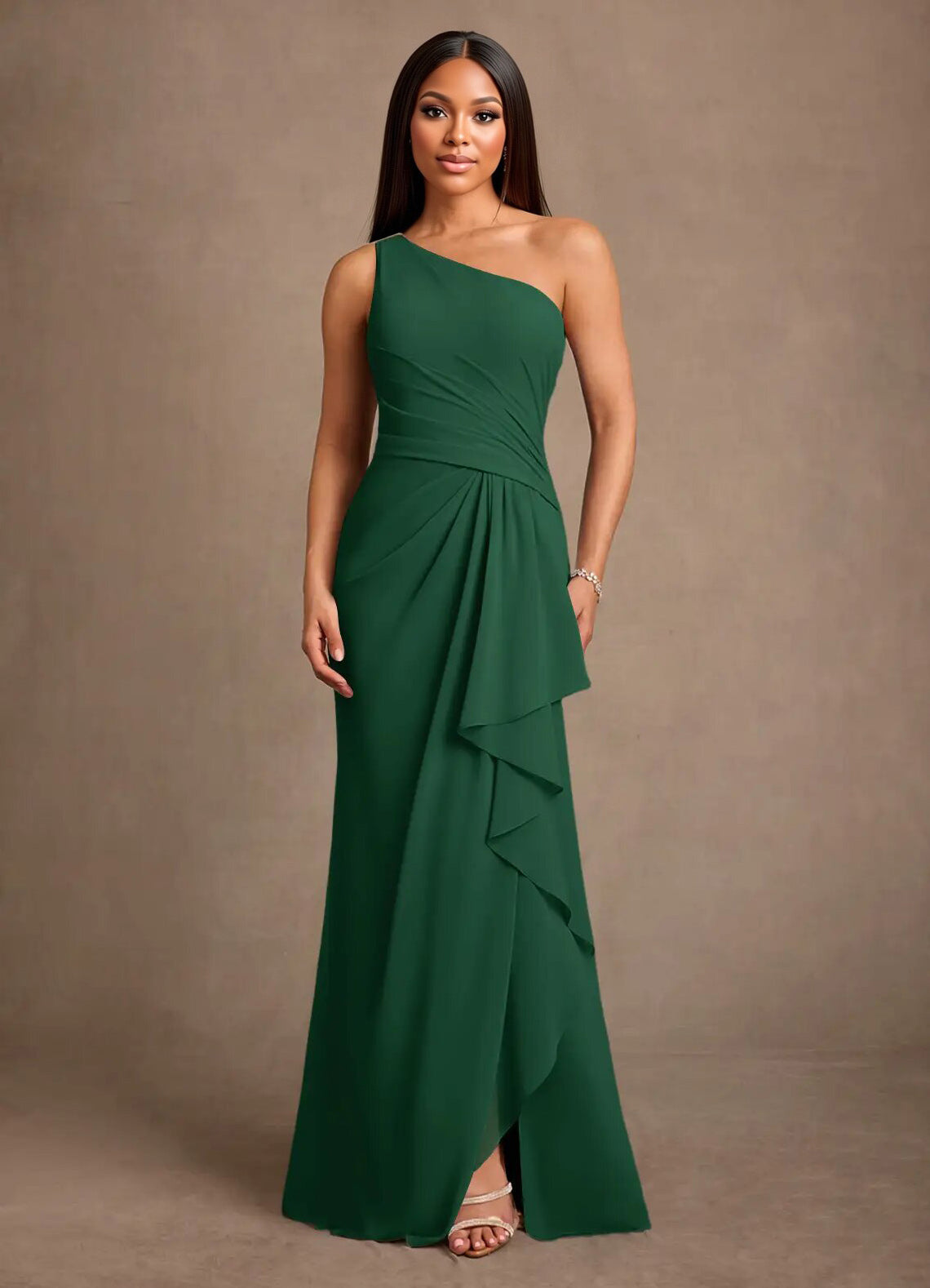 Augday Floy Sheath One Shoulder Chiffon Dress