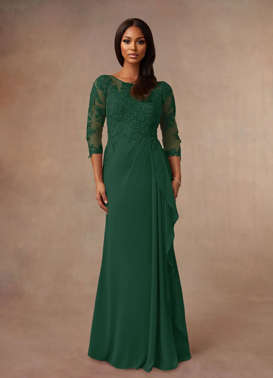 Augday Calanthe A-Line Scoop Chiffon Dress