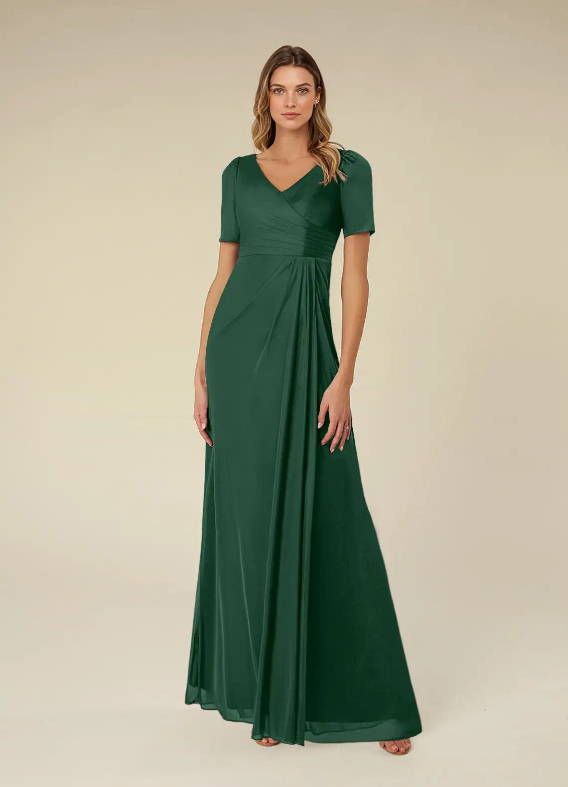 Augday Bessie A-Line Pleated Mesh Dress