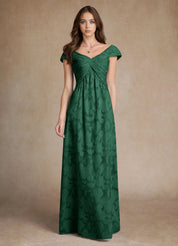 Augday Myrtle A-Line Pleated Floral Burnout Dress