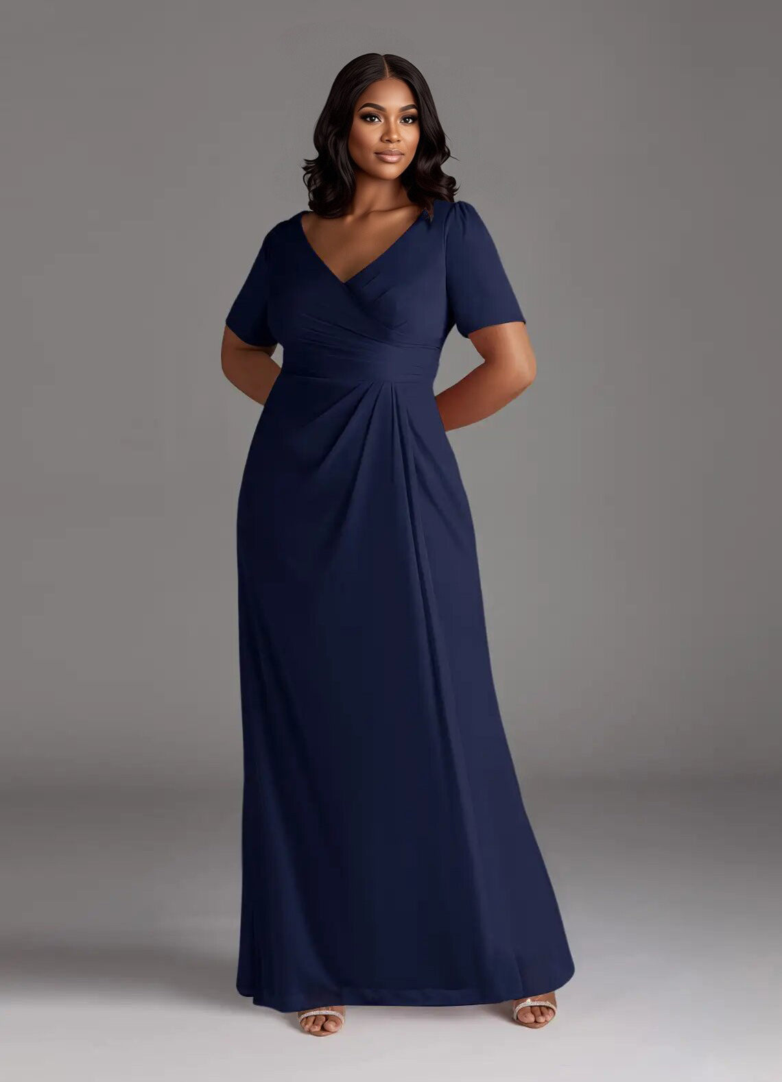 Augday Bessie A-Line Pleated Mesh Dress Plus Size