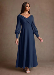 Augday Paterson A-Line Pleated Chiffon Dress