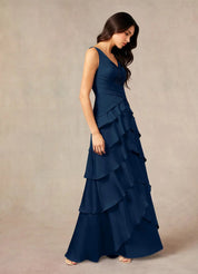 Augday Viola A-Line Pleated Stretch Satin Dress