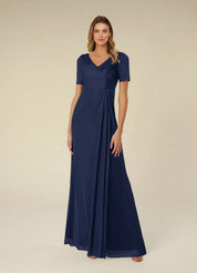 Augday Bessie A-Line Pleated Mesh Dress