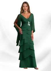 Augday Arabinda Sheath Ruched Chiffon Dress