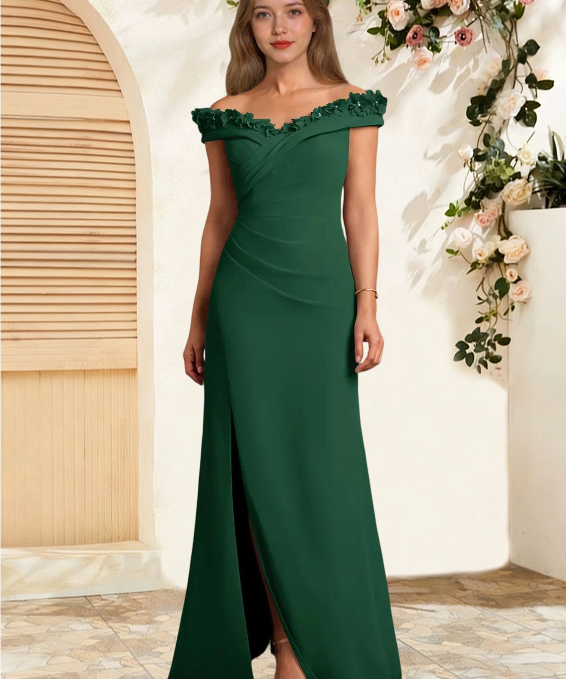 Augday Jettie Sheath Pleated Chiffon Dress