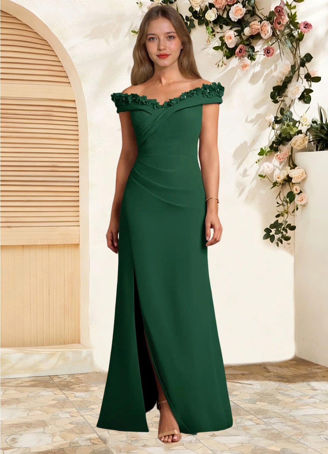 Augday Jettie Sheath Pleated Chiffon Dress