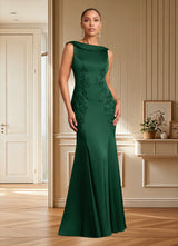 Augday Franny Sheath Lace Stretch Satin Dress