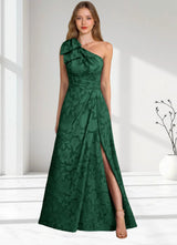 Augday Easton Ball-Gown One Shoulder Floral Burnout Dress
