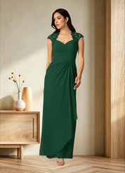 Augday Birdie A-Line Queen Anne Sequins Chiffon Dress