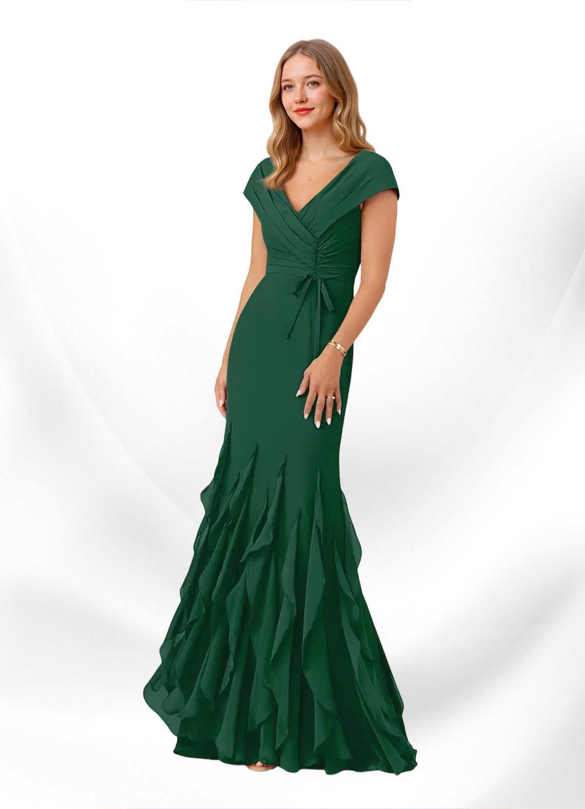 Augday Bailora Mermaid Ruched Chiffon Dress
