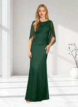 Augday Belladonna Mermaid Scoop Pleated Mesh Dress