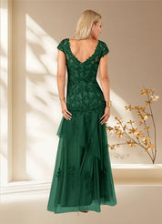 Augday Romy Mermaid V-Neck Sequins Tulle Dress