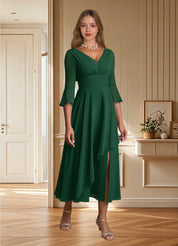 Augday Aerynne A-Line Pleated Chiffon Dress