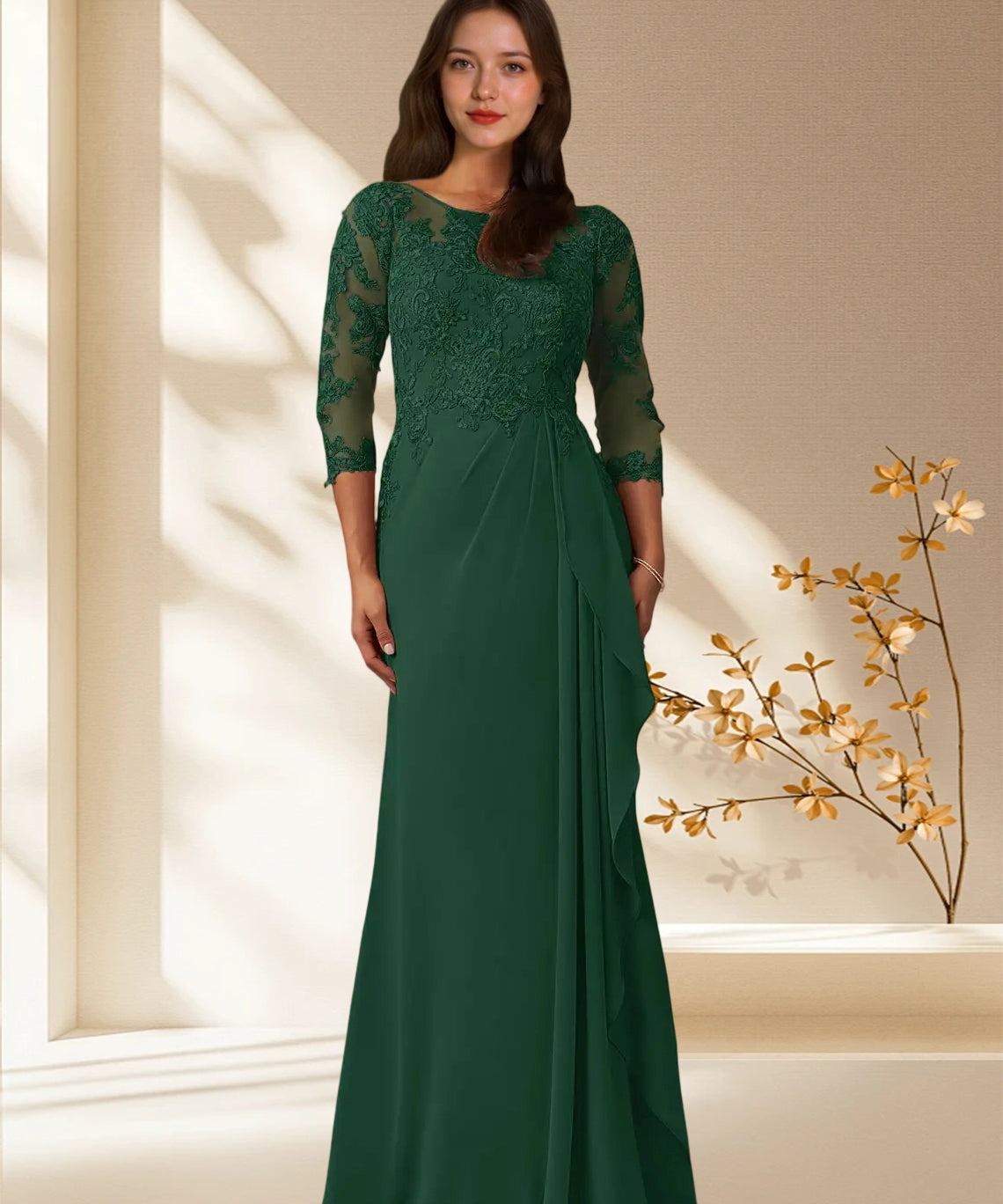 Augday Calanthe A-Line Scoop Chiffon Dress