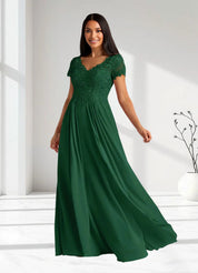 Augday Dunja A-Line V-Neck Lace Chiffon Dress