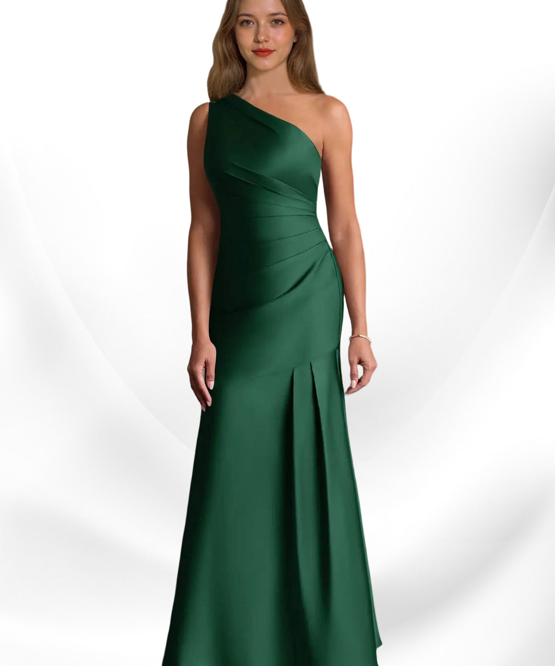 Augday Haifa Mermaid One Shoulder Stretch Satin Dress