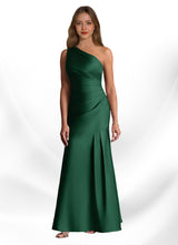 Augday Haifa Mermaid One Shoulder Stretch Satin Dress