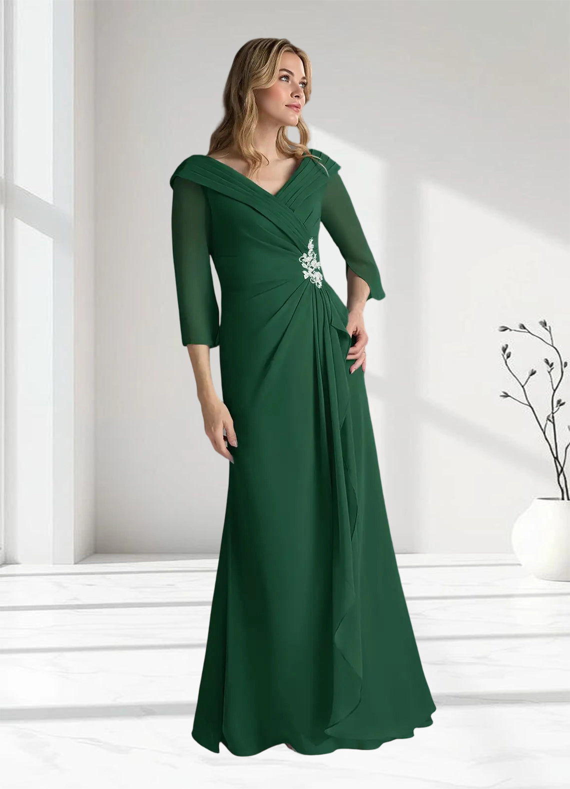 Augday Jaycee A-Line Chiffon Dress