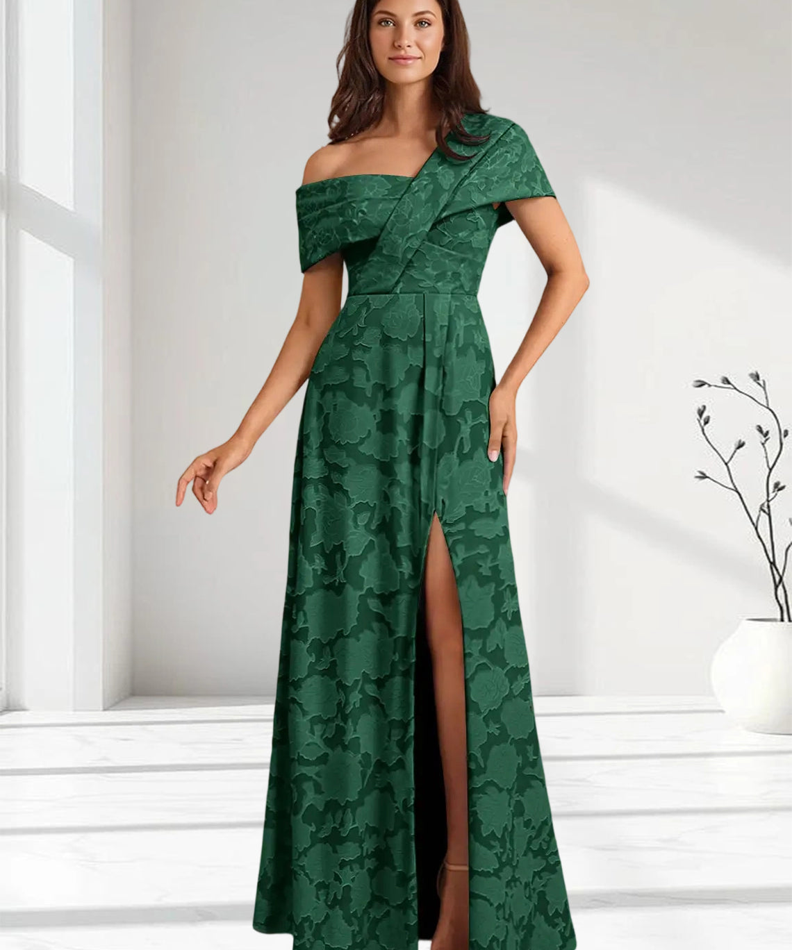 Augday Milton Milton A-Line Pleated Floral Burnout Dress