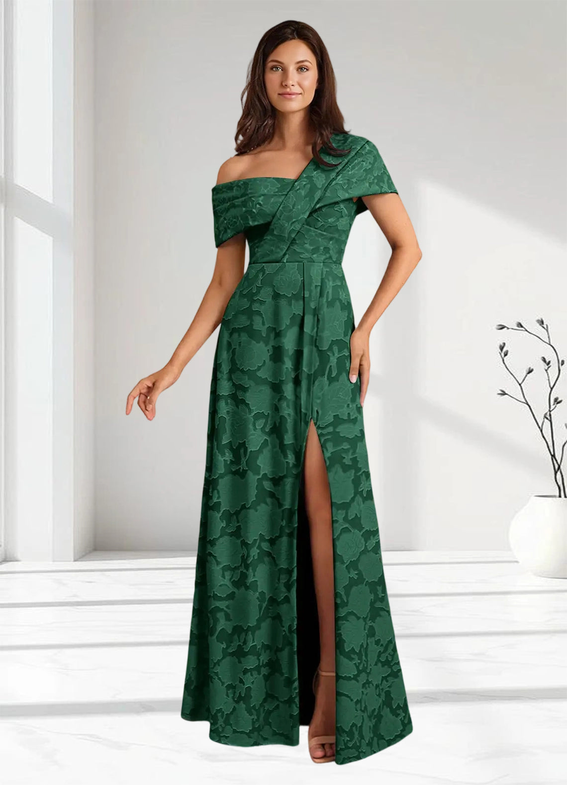 Augday Milton Milton A-Line Pleated Floral Burnout Dress