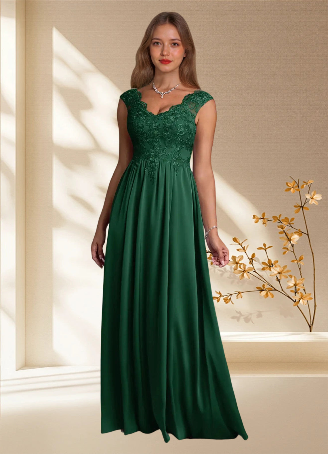 Augday Amethyst A-Line Lace Dress