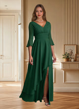 Augday Eire A-Line Pleated Chiffon Dress