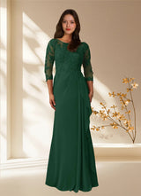 Augday Calanthe A-Line Scoop Chiffon Dress