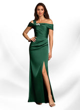 Augday Altonia Mermaid Off the Shoulder Stretch Satin Dress