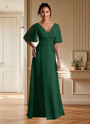 Augday Milliat A-Line Lace Chiffon Dress