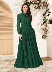 Augday Adellah A-Line Pleated Chiffon Dress