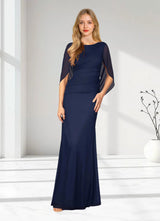 Augday Belladonna Mermaid Scoop Pleated Mesh Dress