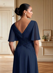 Augday Milliat A-Line Lace Chiffon Dress