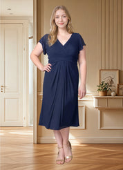Augday Vera A-Line V-Neck Pleated Mesh Dress