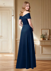 Augday Amelia A-Line Off the Shoulder Stretch Satin Dress