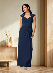 Augday Birdie A-Line Queen Anne Sequins Chiffon Dress