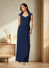 Augday Birdie A-Line Queen Anne Sequins Chiffon Dress