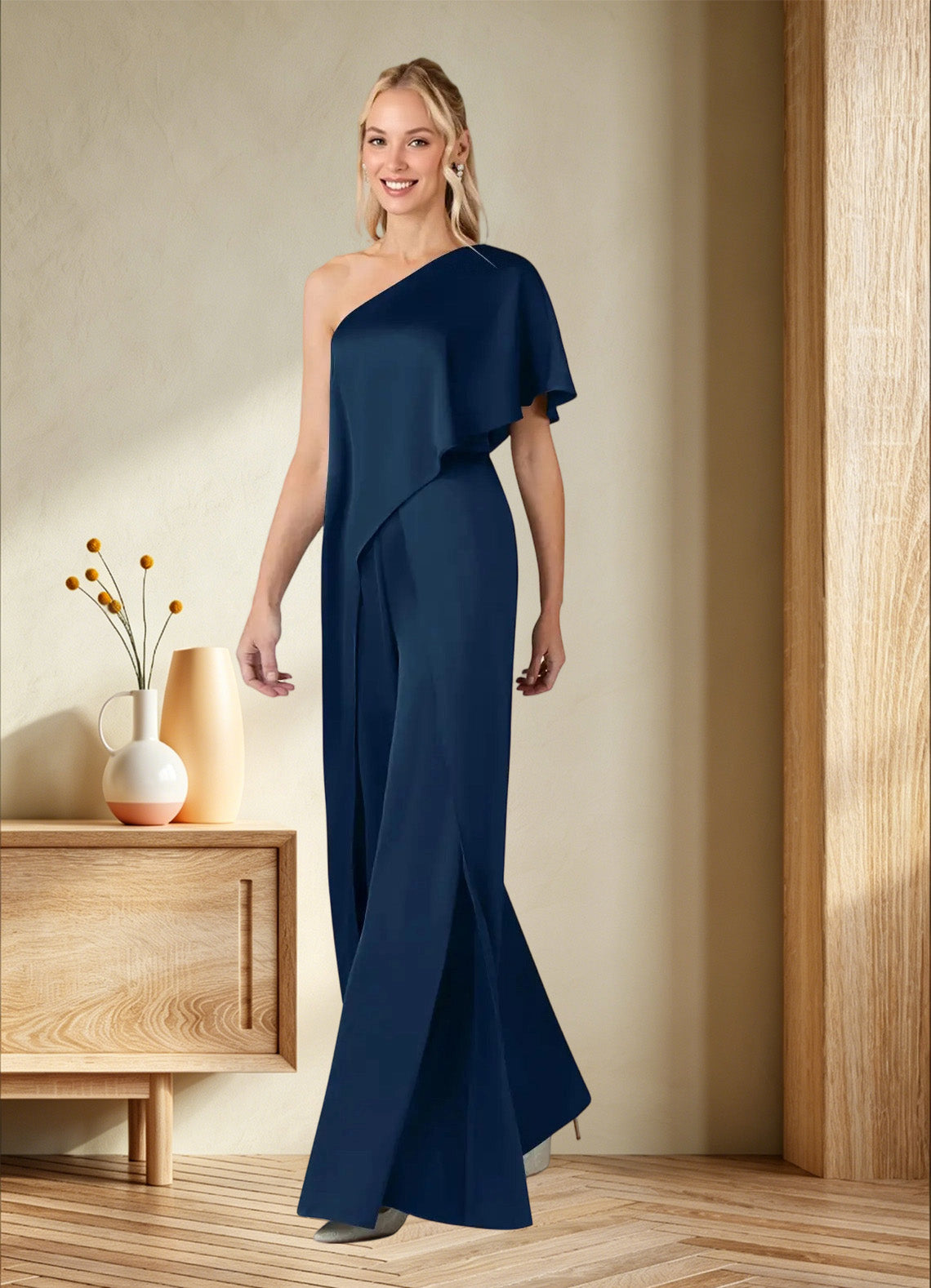 Augday Hagretta Jumpsuit/Pantsuit Stretch Satin Dress