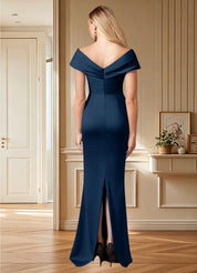 Augday Ludlow Mermaid Pleated Stretch Satin Dress